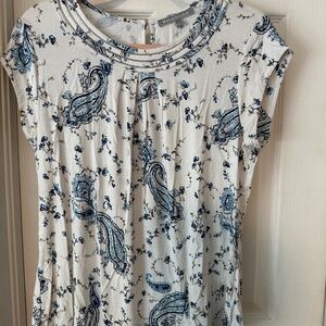 Cap Sleeve Paisley Knit Top